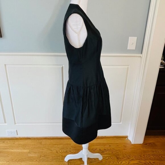 Raoul Black Silk Structured Silk V-neck Mini Cocktail Dress 8 - Picture 2 of 6